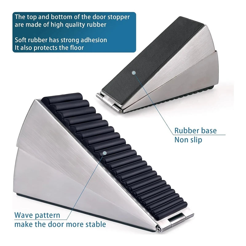 Door Stopper Heavy Duty Door Stop Wedge Tall Door Stoppers For Bottom Of Door, Adjustable Spring Loaded Door Stop Suits