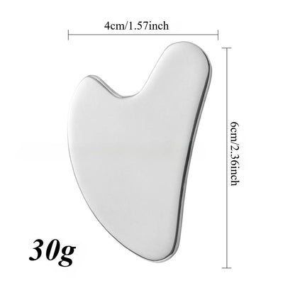 Facial Gua Sha Massager Tool - 1Pcs Stainless Steel Scraper for Face, Neck & Body Skin Care Guasha Therapy