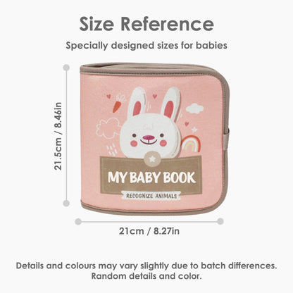1pcs Montessori Busy Book Baby Early Education Book，Puzzle Toy, Animal Cognitive Fabric Book, Repeated Paste Book & Sensory toys