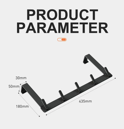 Hooks Over The Door Bathroom Organizer Rack Durable Hanging Row Hook Holder Clothes Coat Hat Towels Hanger Storage 5/6/7 Hooks