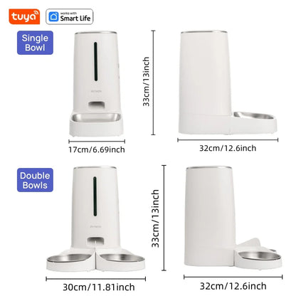 4L Automatic Pet Feeder for1/2Cats,WiFi Smart Feed Automatic Pet Feeder for Cats& Dogs,Timed Pet Food Dispenser with APP Control