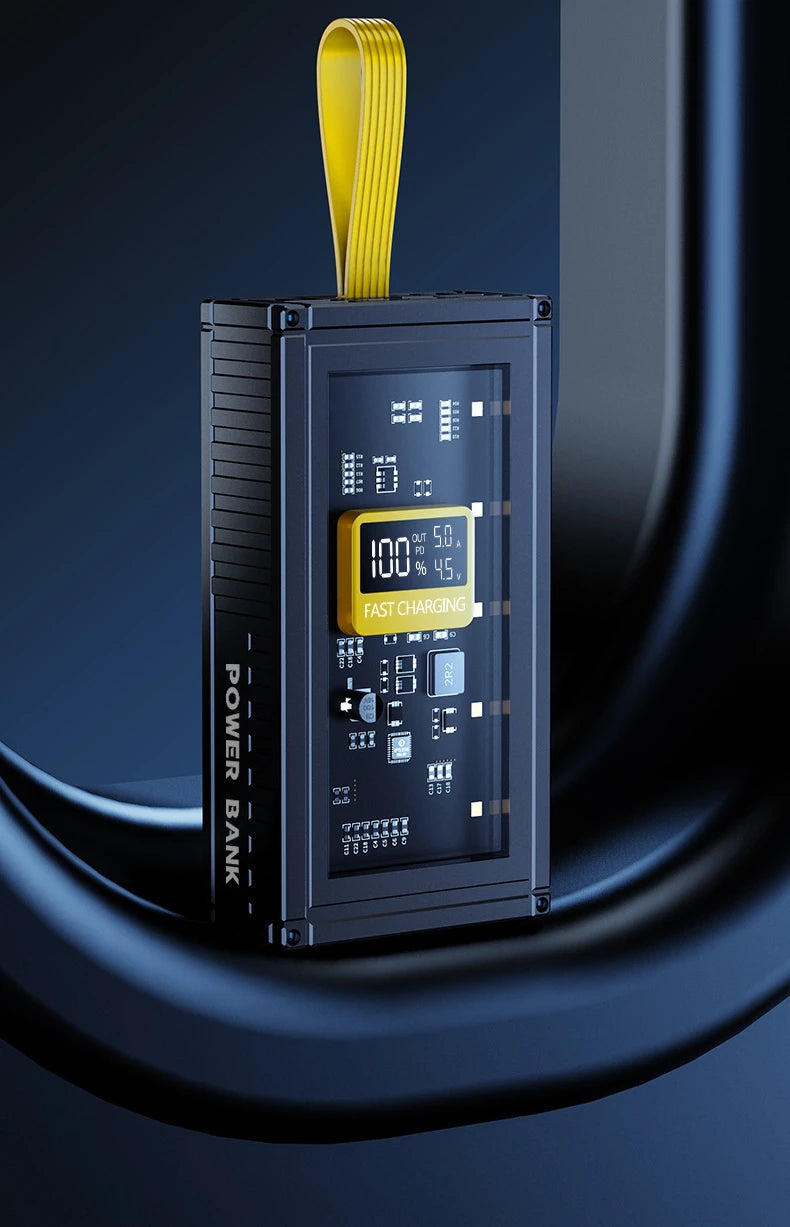 30000mAh 50000mAh 120W Fast Charging Transparent Power Bank 200000mAh Large-capacity Mobile Power Supply BCAK  Mobile Phones