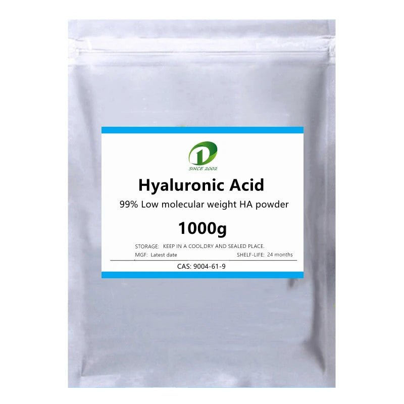 99% Hyaluronic Acid Powder,Low Molecular Weight HA (10KDa─500KDa),Skin Whitening and Moisturizing,Anti-ultraviolet,Anti Wrinkle