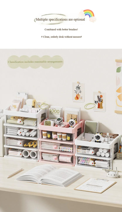 5 Tier Stationery Handbook Student Desktop Organizer, Organizer Drawers, Hair Accessories Organizer for Kids, Pen Holder Shelf