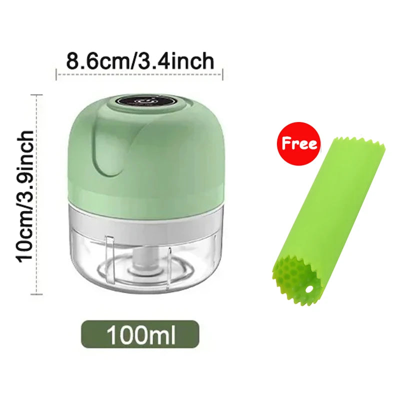 Electric Mini Garlic Chopper Portable USB Vegetable Chopper Onion Mincer Food Processor for Chili Fruit Meat Kitchen Supplies