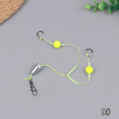 〔Far〕Double Hook Fishing Hair Rigs Hook Reverse Bottom Line Suspension Carp Fishing Hook Ready Made Anti Bottom Carp Rigs