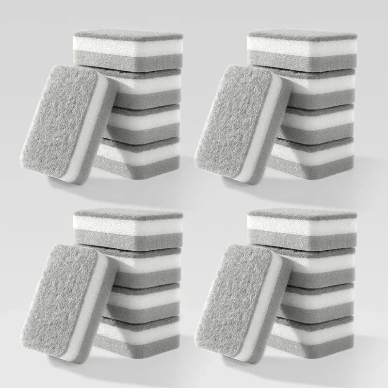 20pcs Double-sided Cleaning Sponges Pan Pot Cleaning and Maintenance Washing Sponges Household Scouring Pad Kit Tools Brush