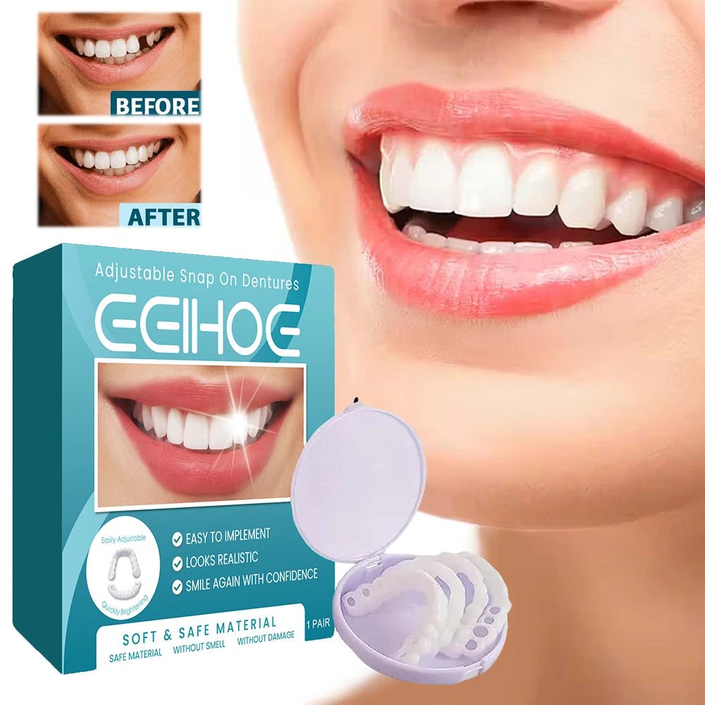 Adjustable Dentures Teeth Veneers Restoration Dentures Decorate Gaps Imitation Tooth Cover Fake Teeth for Teeth Beauty