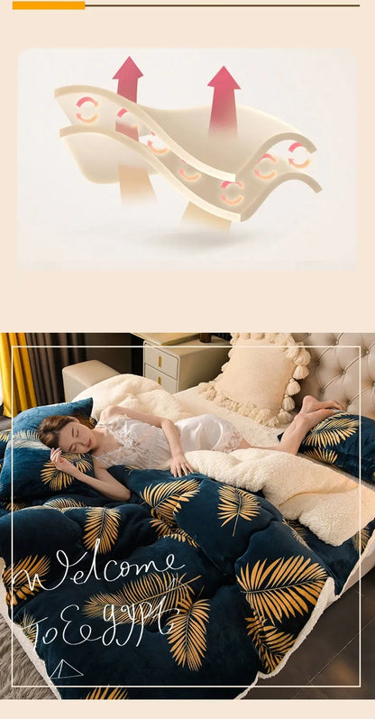New Super Thick Winter Warm Blanket for Bed Artificial Lamb Cashmere Weighted Blankets Soft Comfortable Warmth Quilt Comforter