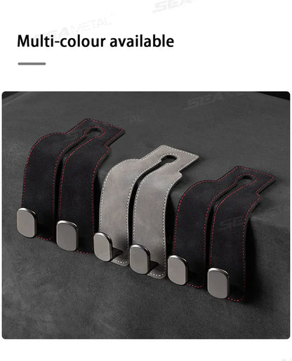 BLALION Car Seat Headrest Hook Universal Hidden Auto Hook Suede Metal Hanging Hooks Interior Seat Back Hanger Hook Accessories