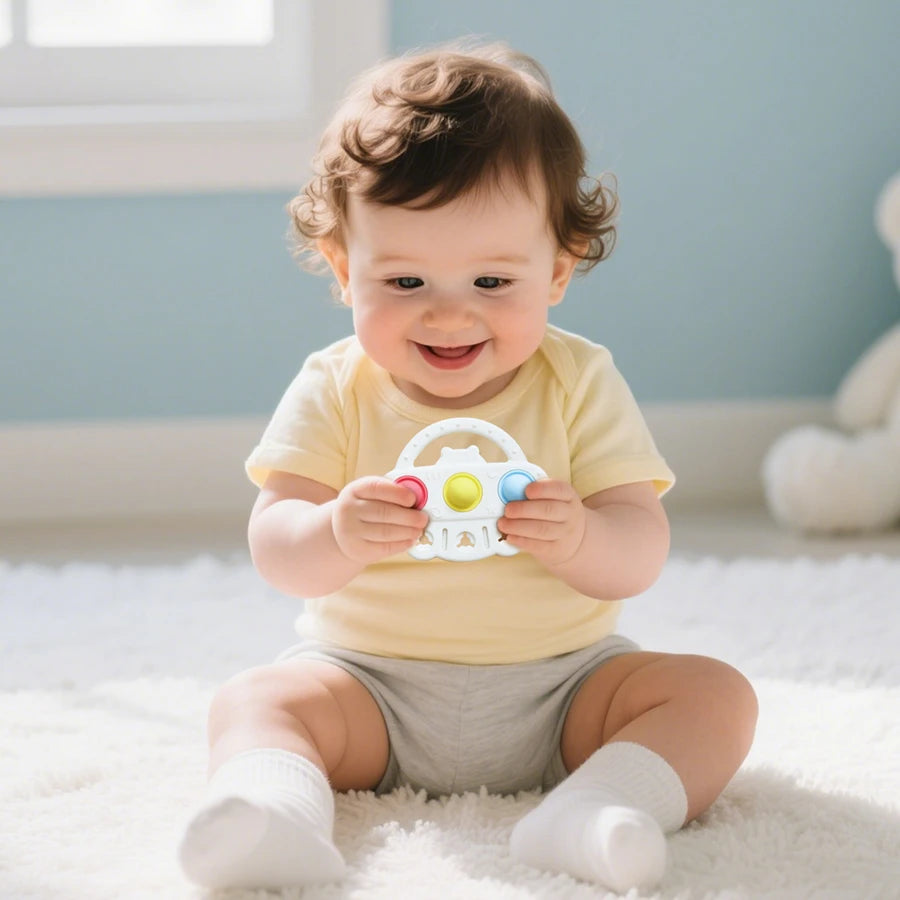 Baby Silicone Teether Toy Food Grade Silicone Pull String Training Teething Sensory Toys for Newborn Relieve Dentia Chew Toys