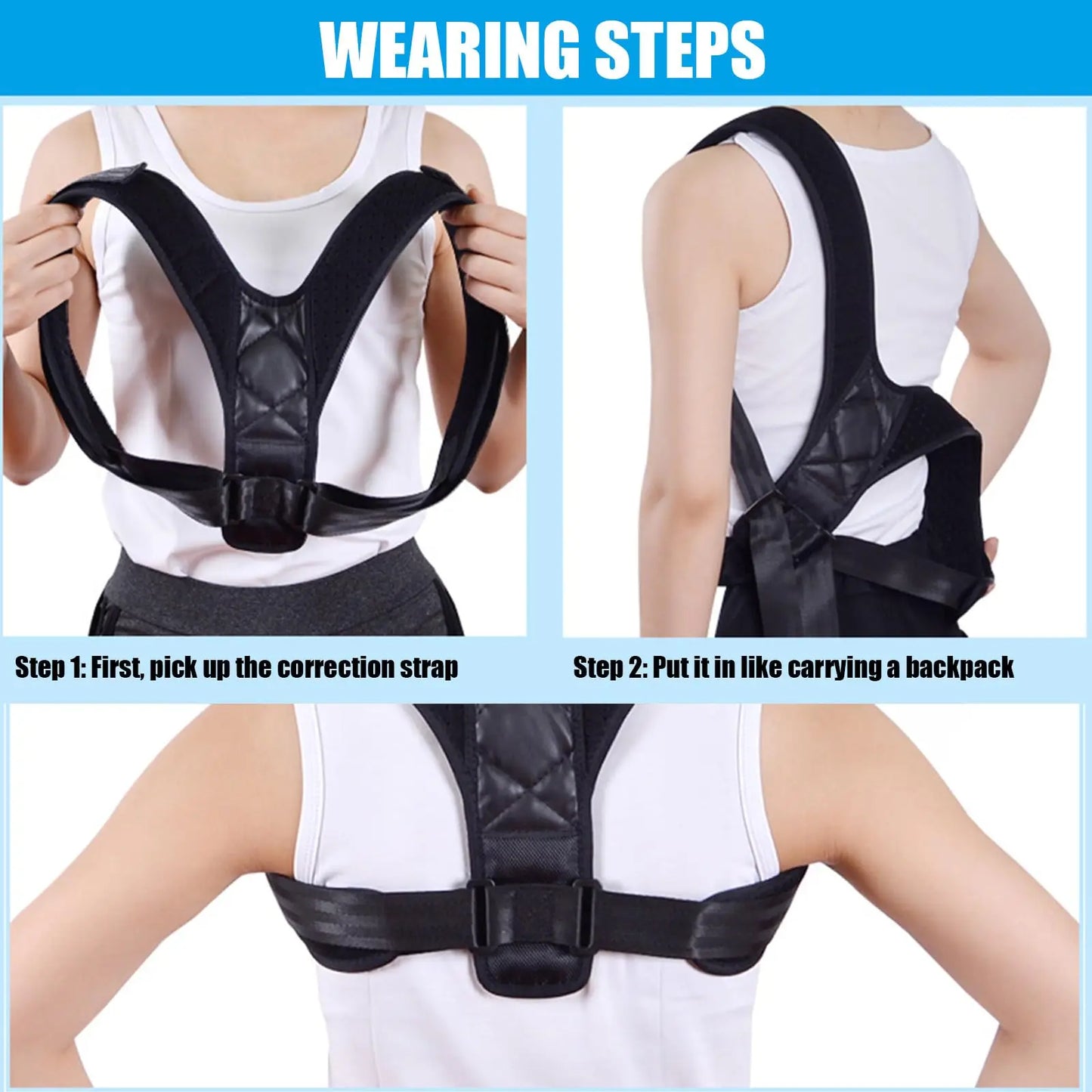 Back Posture Corrector Trainer Adjustable Shoulder Brace Straight Holder Clavicle Support for Men Women Adult Children Belt