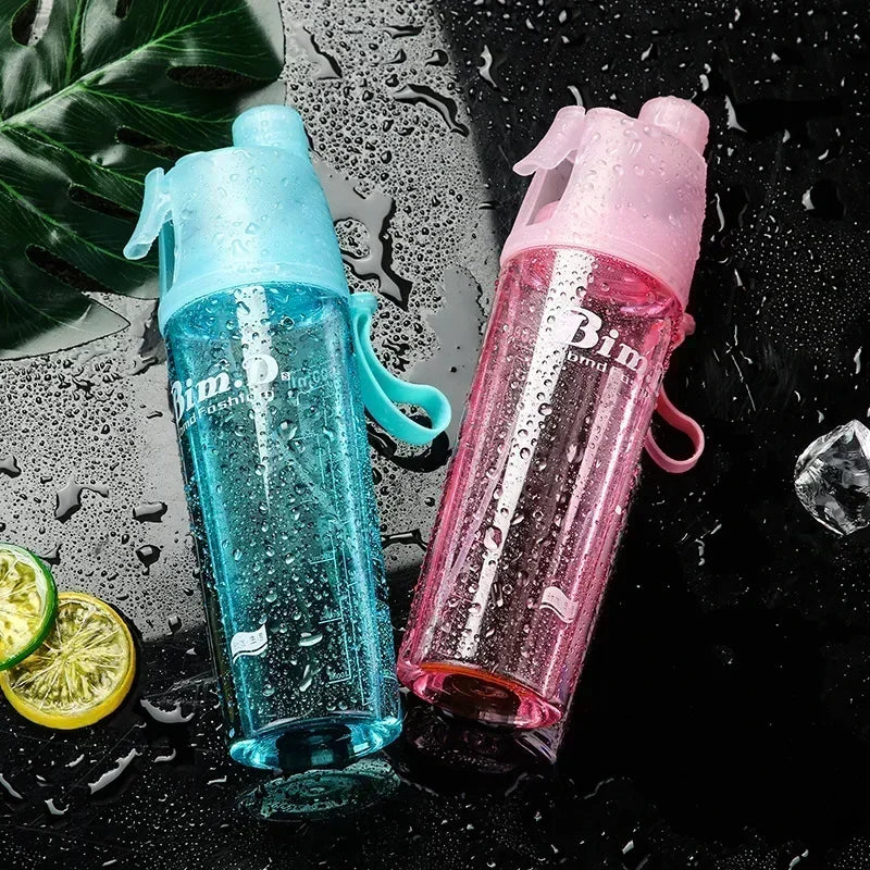 Plastic Spray Cup Summer Outdoor Sports Water Bottle Hydration Cooling Spray Cup Travel Portable Water Cup Gift Cups