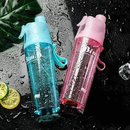 Plastic Spray Cup Summer Outdoor Sports Water Bottle Hydration Cooling Spray Cup Travel Portable Water Cup Gift Cups