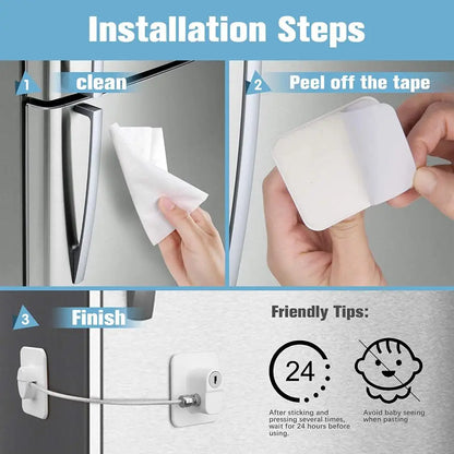 1PCS Baby Safety Refrigerator Lock With Keys or Coded Lock Infant Security Cabinet Locks Sliding Closet Door Locks