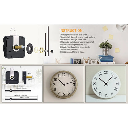 28mm Long Shaft Quartz Clock Movement Mechanism Clock Repair Kit Clock Mechanism Replacement DIY Motor Clock Accessories