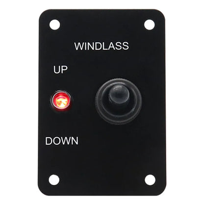 Marine Boat Anchor Windlass Control Panel Return Aluminum Plate 2 Way Led Light Up/Down Toggle Switch Anchor Winch