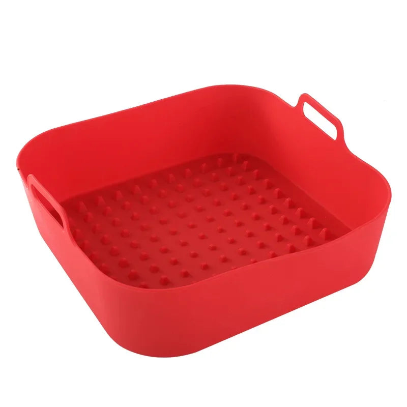 Air Fryer Silicone Pot Thick Reusable Silicone Square Air Fryer Liners Replacement of Parchment Liner Paper Air Fryer Basket