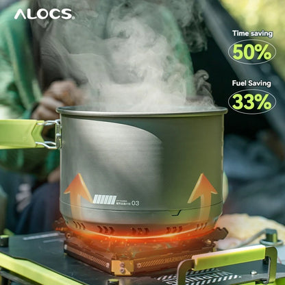 ALOCS Camping Cookware Set Outdoor Stove Kettle Frying Pan Picnic Equipment Complete Set of Portable Kitchen Gear for Hiking