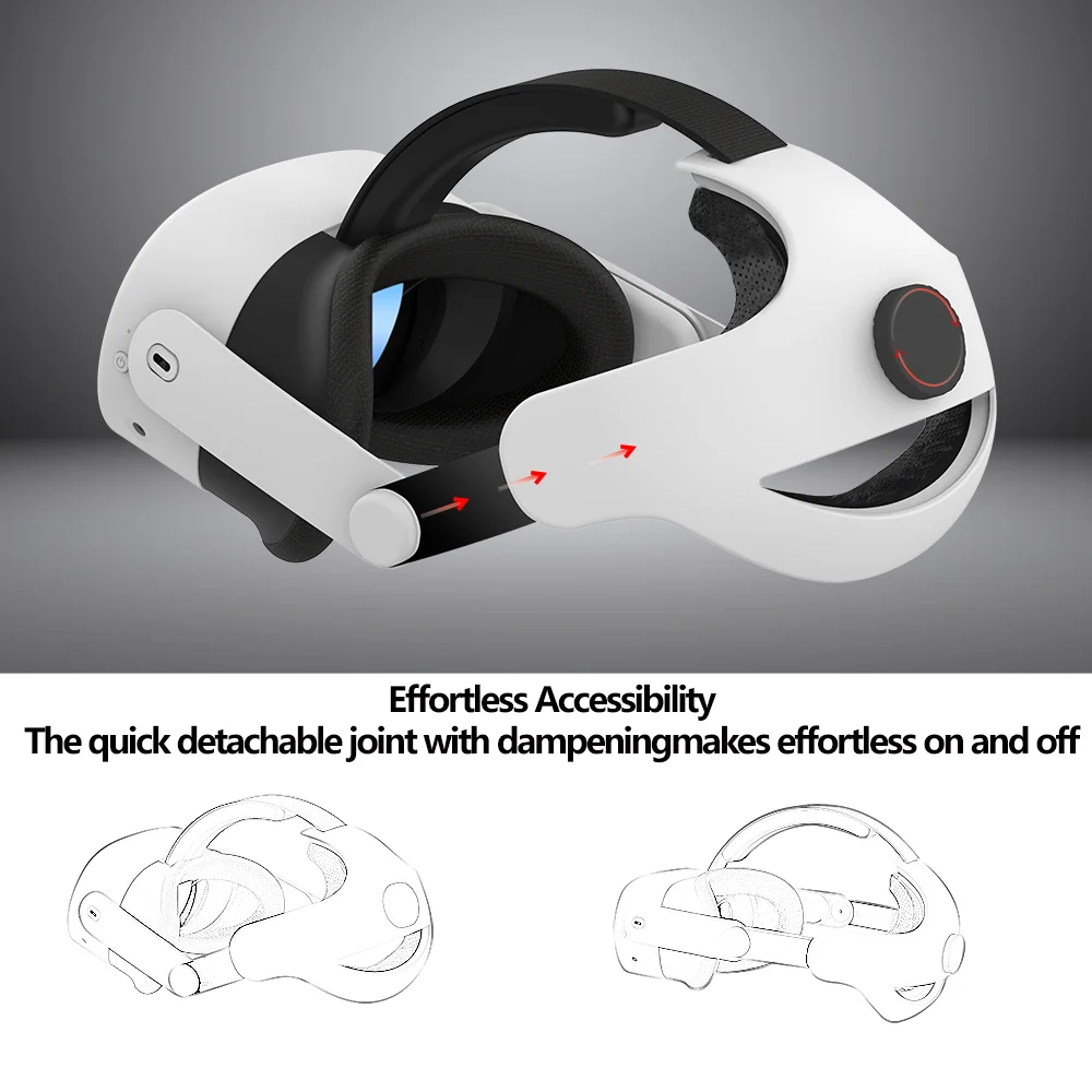 Reversible Elite Headset For Meta Quest 3s Ultra Lightweight Decompression Headset Adjustable Headband VR Headset