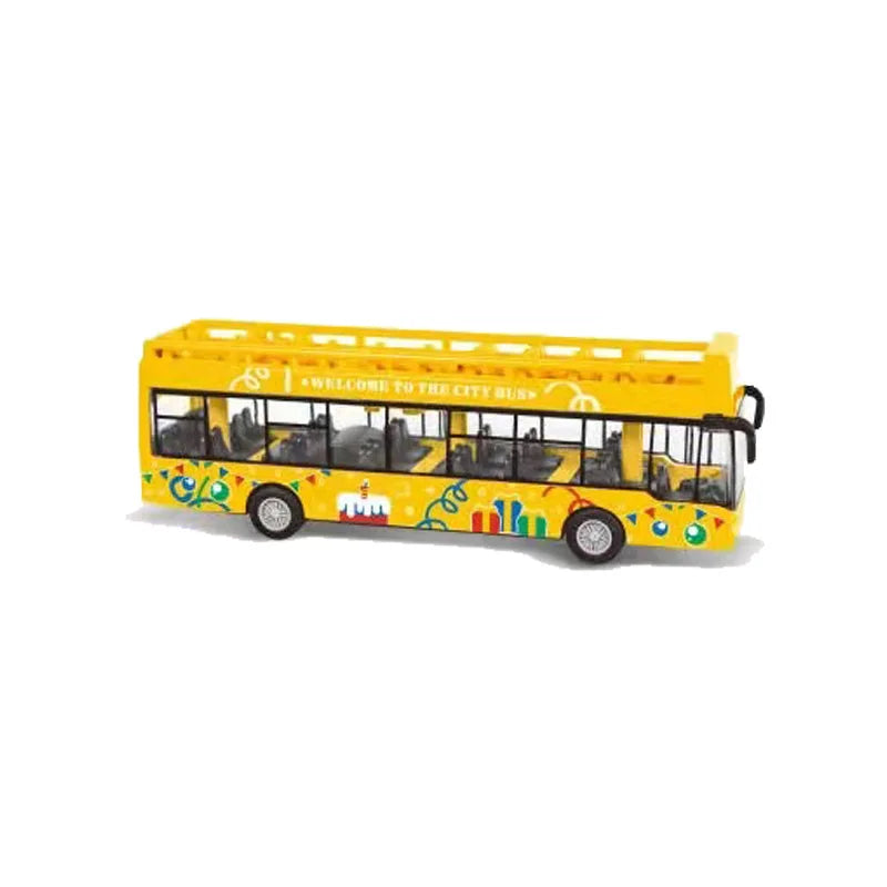15CM Alloy Simulation Bus Car Model Children's Toy Pull Back Bus Inertia City Car Early Education Toy for Boy Girl Birthday Gift