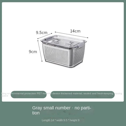 Fridge Storage Box Refrigerator Fresh Vegetable Fruit Boxes Drain Basket Storage Containers With Lid Kitchen Tools Organizer