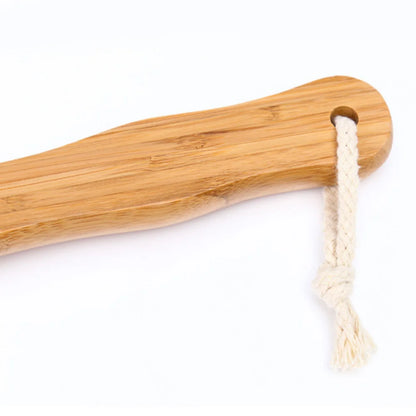 Bath Blossom Bamboo Body Brush for Back Scrubber Natural Bristles Shower Brush with Long Handle Dry Brushing