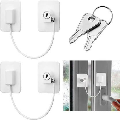 Self Adhesive Cabinet Lock Window Safety Lock Child Safety Cable Lock Cable Restrictor Lock Baby Window Restrictors Cabinet Lock