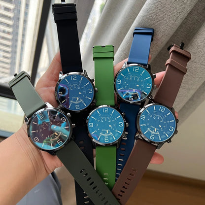 Large Dial Unisex Watch for Men and Women Blue Light Glass Leather Strap Casual Wristwatch Luxury Gift Clock Dropshipping