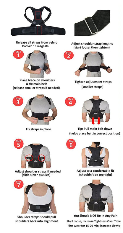 Magnetic Therapy Posture Corrector Posture Corset Shoulder Support Belt Men And Women Braces And Support Belt Shoulder Posture