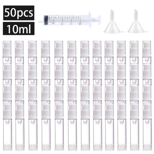 50PCS 5/10/15ML Clear Airless Lotion Spray Pump Bottles Empty Cream Vacuum Cosmetic Containers Travel for Foundations Serums