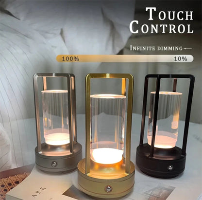 LED crystal table lamp Plastic Rechargeable touch night lamp Bedroom Bedside table lamp Restaurant decorative lamp