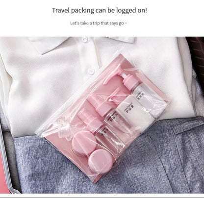 9 PCS Travel Dispensing Bottles Spray Bottles Lotion Bottles Cosmetic Bottles PET Plastic Bottles Seals Portable and Leak-proof