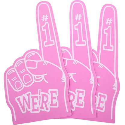 3pcs Foam Finger Cots Pink Sports Supplies Cheerleading Props Giant Hands for Soccer Basketball Lightweight EVA Kids Adults