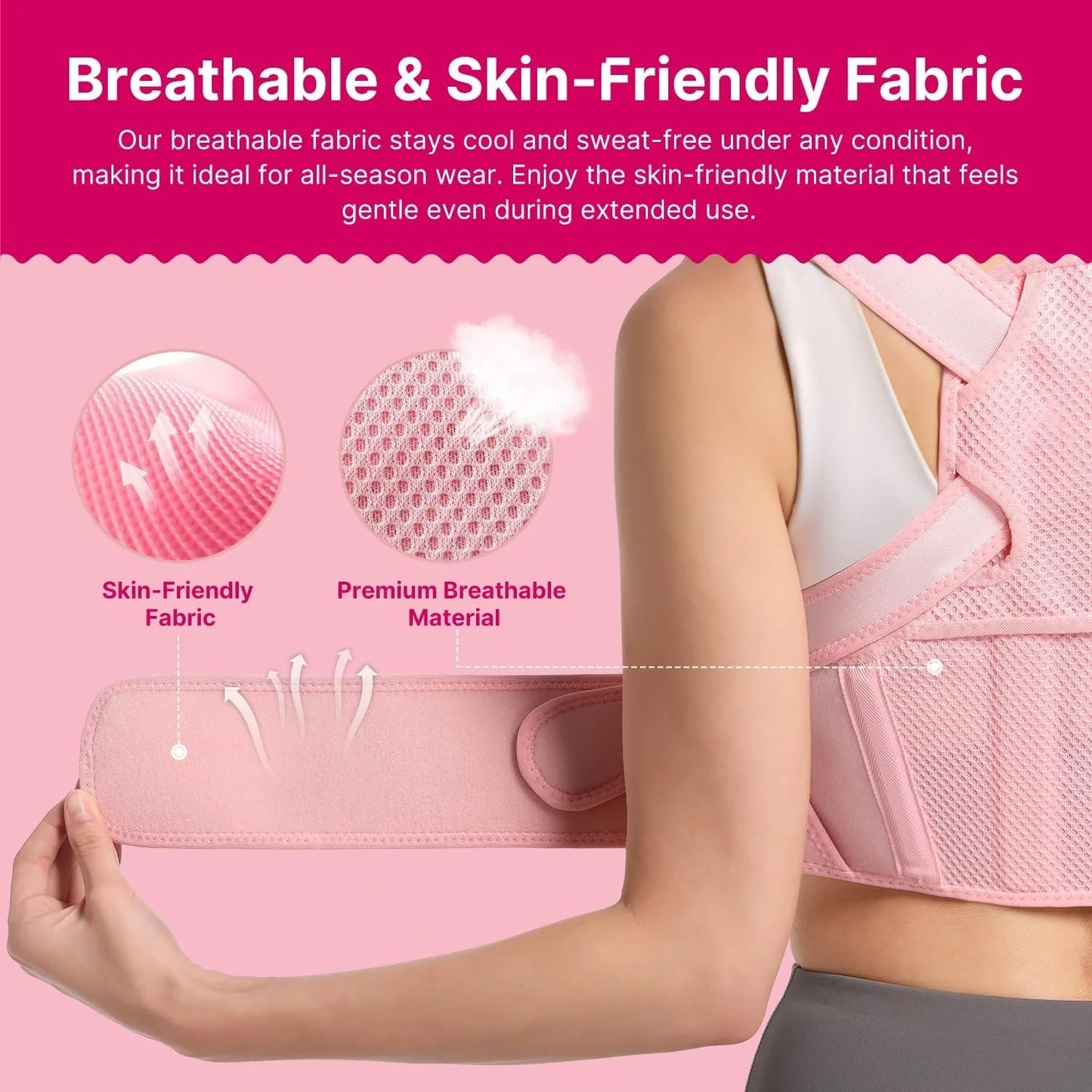Posture Correct for Women: Shoulder Straightener Adjustable Full Back Support Upper&Lower Back Relief Pain，Sport Back Brace