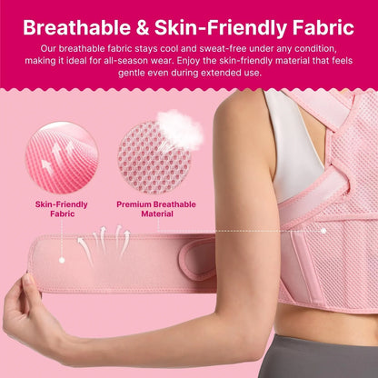 Posture Correct for Women: Shoulder Straightener Adjustable Full Back Support Upper&Lower Back Relief Pain，Sport Back Brace