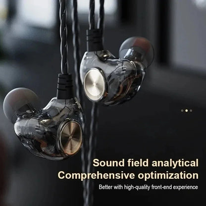 Android Mobile Phone DrivebyWire Headset Metal Heavy Bass Computer PC Headset InEar Sports Headset