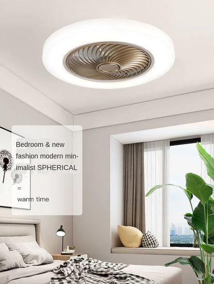 Smart ceiling fan 46 52cm fans with lights remote control bedroom decor ventilator lamp air Invisible Blades Retractable Silent