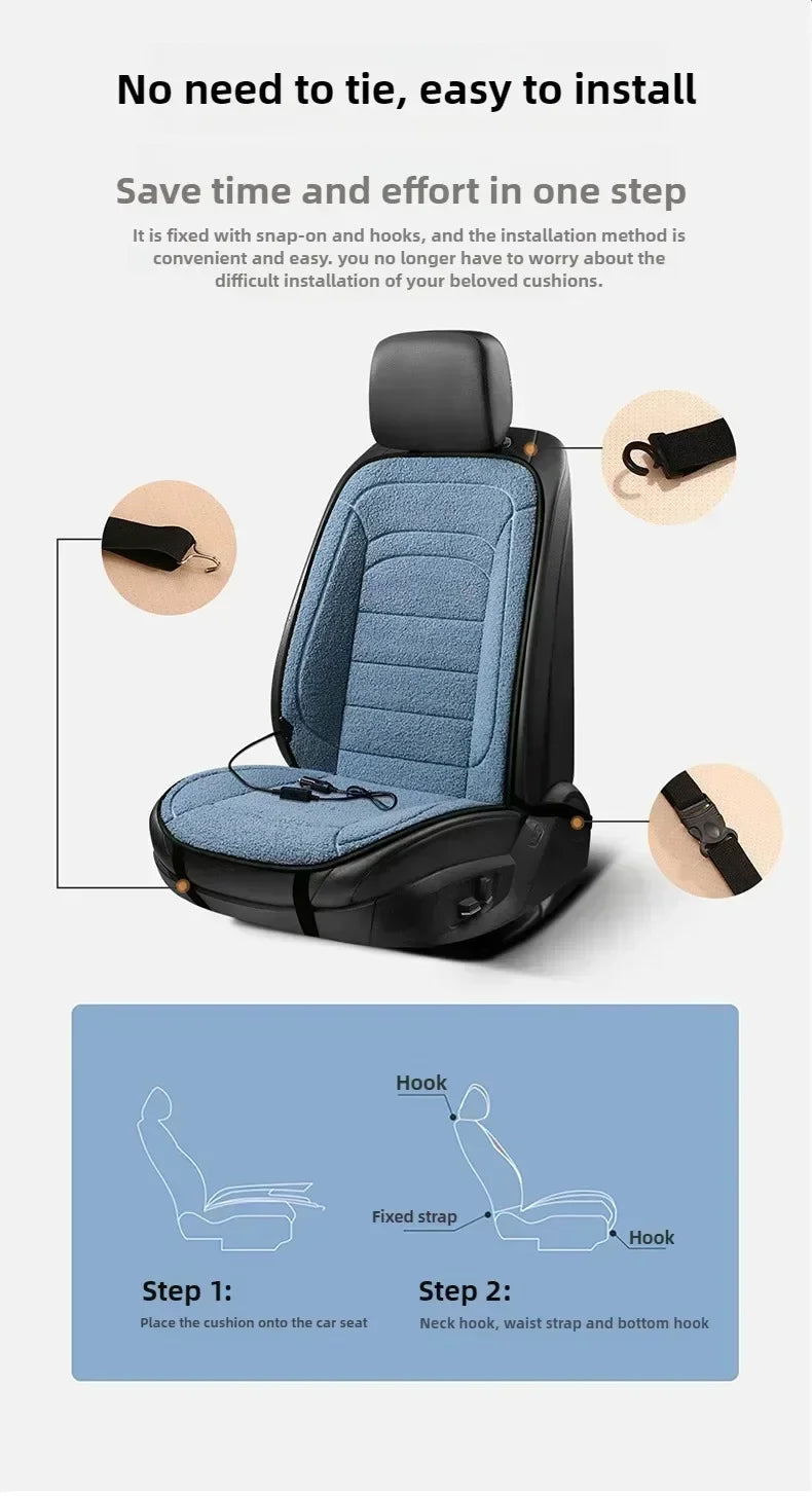 Heated Car Seat Cover Car Heating Cushion Winter Heated Seats Car Seat Warmer 12V Seat Cushion For Back And Seat