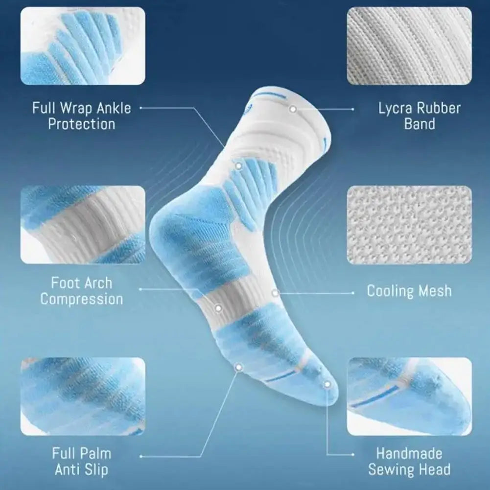 Professional Sports Socks Training Athletic Socks Basketball Crew Socks Cotton Moisture Wicking Socks For Men Women Gifts