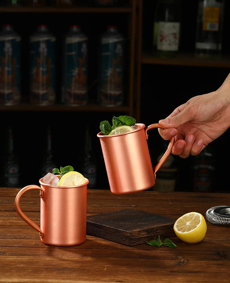 400ml 16.0oz 100% Copper Moscow Mule Mug Durable Coppery Beer Mugs Coffee Mug Milk Cup Pure Copper Cup Drinkware