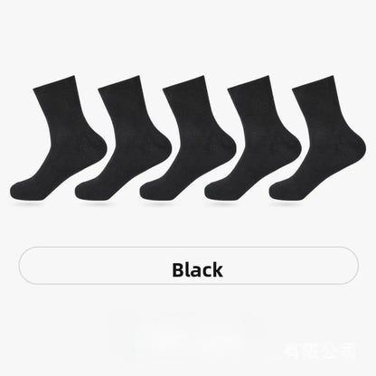 5 Pairs Diabetic Non Binding Socks for Women Pregnant Woman Elderly Long Socks Comfortable Breathable Black White Socks Women