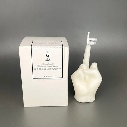 Creative Candles Middle Finger Shaped Gesture Scented Candles Niche Funny Quirky Gifts Home Decoration Ornaments Birthday Gifts