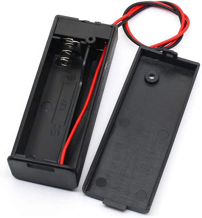 1/2/3/4 Slot AA Battery Holder,1.5V/3V/4.5V/6V AA Battery Box with Leads Wires ON/Off Switch and Screw Cap Case Back Cover