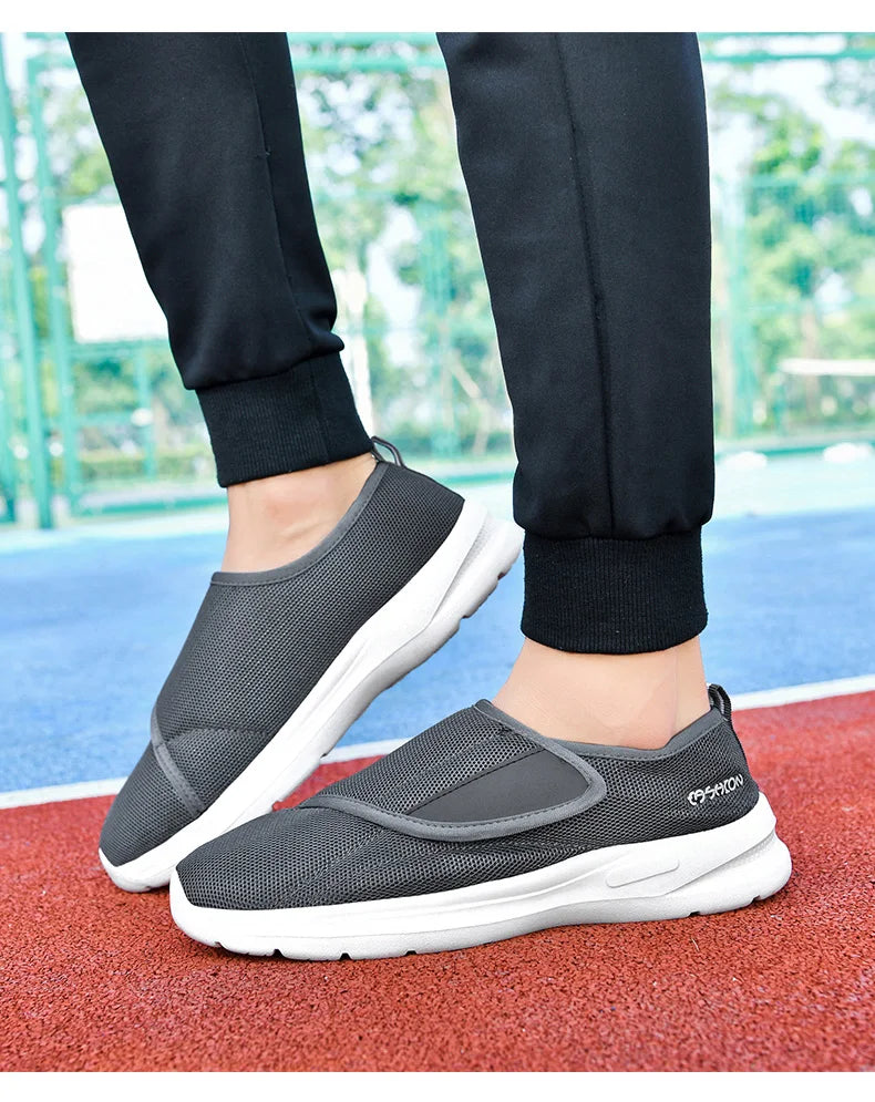 Diabetic Shoes for Men Wide Width Walking Shoes Slip-On Orthopedic Shoes for Swollen Feet Foot Pain Relief Cushion Sneakers