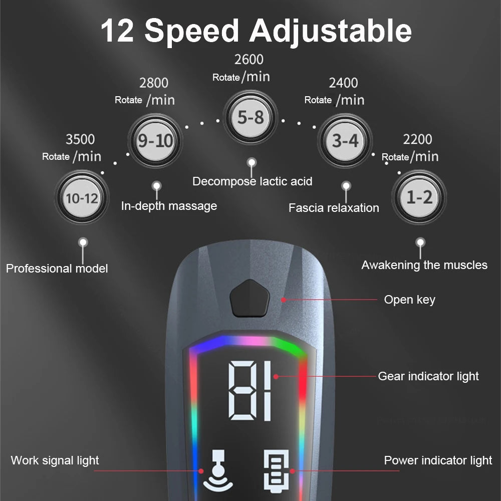 Muscle Massage Gun Portable Fascia Massage Gun High Frequency Body Back Legs Shoulder Waist Massager Professional Muscle Massage