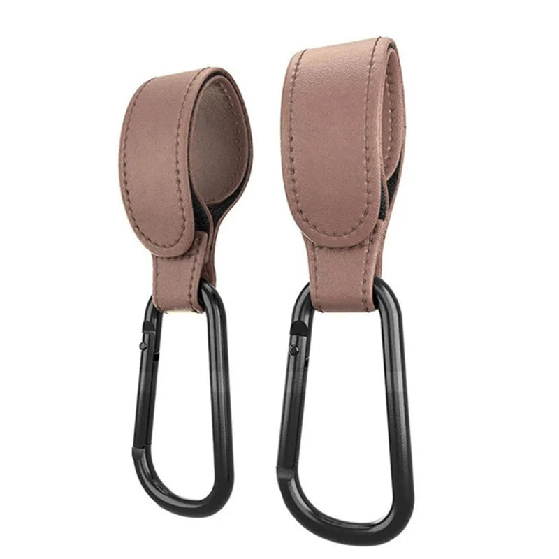 Baby Stroller Hook Fashion PU Leather Adjustable Pram Hook Cart Organizer Diaper Bag Hanger Children Boy Girl Travel Accessories