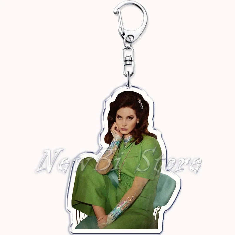 Hot Singer Lana Del Rey Keychain for Accessories Bag Pendant Born To Die Ultraviolence Key Chain Ring Keyring Jewelry Fans Gifts