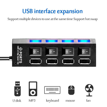 4/7 Port Multi USB Power Adapter USB 3.0 Splitter Hub USB Hub 2.0 USB Multiple Expander Switch Cable Hub Docking Stations