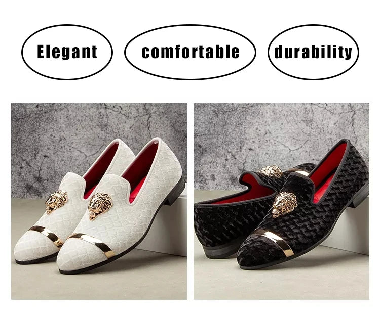 Luxury Brand Loafers Diamond Velvet Men Dress Wedding Shoes Rivets Casual Flats Designer Sneakers